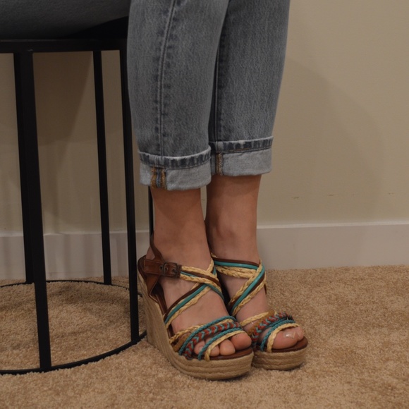 Colourful Strappy wedges - Picture 2 of 2